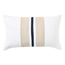 Linen Monaco Stripe 30x50cm Filled Cushion Navy