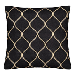 Linen Zahra Lattice 50x50cm Filled Cushion Black