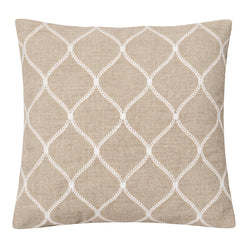 Linen Zahra Lattice 50x50cm Filled Cushion Sand