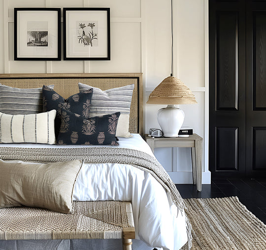 Olympia Palm 30x50cm Filled Cushion Black