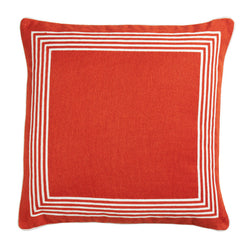 Caribbean Stripe Border 50x50cm Cushion Orange