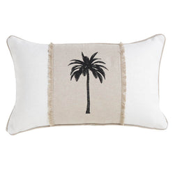 Havana Palm 30x50cm Filled Cushion White