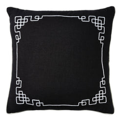 Linen Bedford 50x50cm Filled Cushion Black