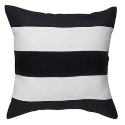 Linen Stripe 50x50cm Filled Cushion Black