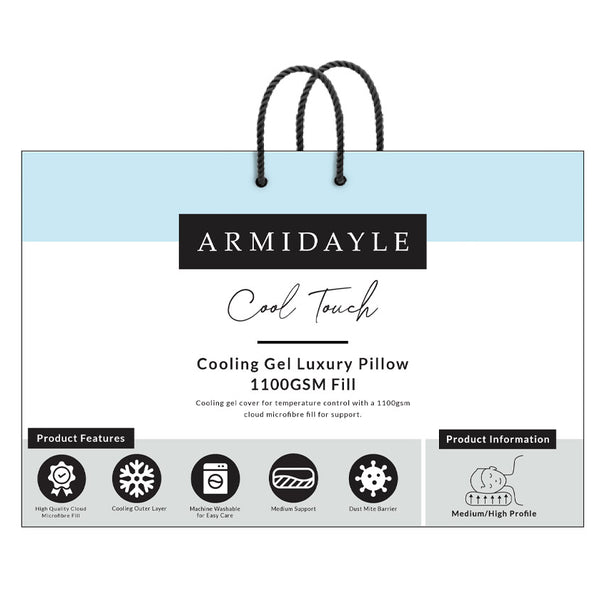 Cool Touch 1100g Gusset Medium and High Standard Pillow