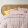 Stonewashed French Linen Coverlet Set Range Blush