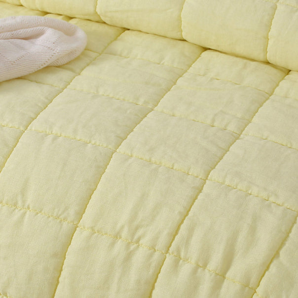 Stonewashed French Linen Coverlet Set Range Butter