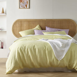 Stonewashed French Linen Quilt Cover Set Range Butter