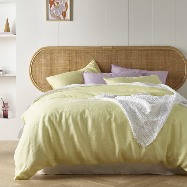 Stonewashed French Linen Quilt Cover Set Range Butter
