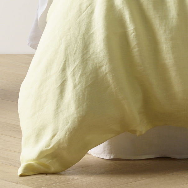 Stonewashed French Linen Quilt Cover Set Range Butter