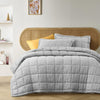 Stonewashed French Linen Coverlet Set Range Dove Grey
