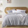 Stonewashed French Linen Quilt Cover Set Range Dove Grey