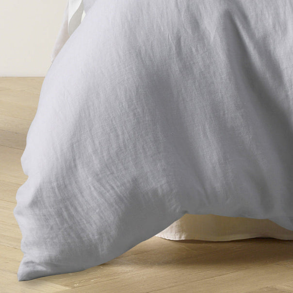 Stonewashed French Linen Quilt Cover Set Range Dove Grey
