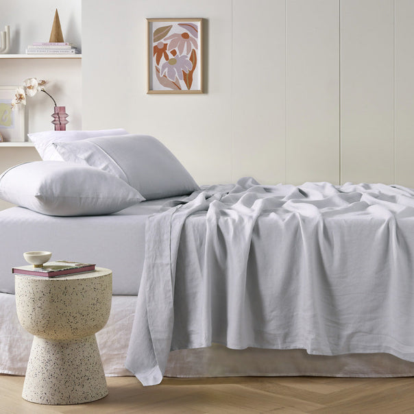 Stonewashed French Linen Mega Sheet Set Range Dove Grey