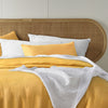 Stonewashed French Linen Quilt Cover Set Range Ochre