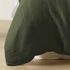 Stonewashed French Linen Quilt Cover Set Range Olive
