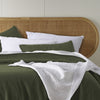Stonewashed French Linen Quilt Cover Set Range Olive