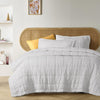 Stonewashed French Linen Coverlet Set Range White