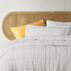Stonewashed French Linen Coverlet Set Range White