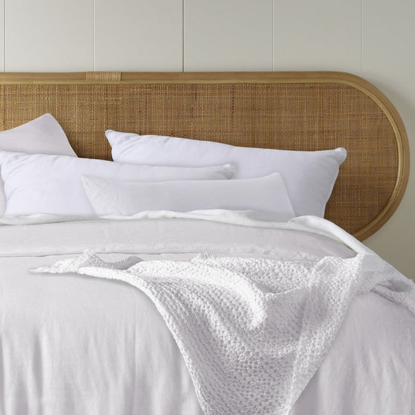 Stonewashed French Linen Quilt Cover Set Range White