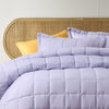 Stonewashed French Linen Coverlet Set Range Lilac