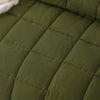 Stonewashed French Linen Coverlet Set Range Olive