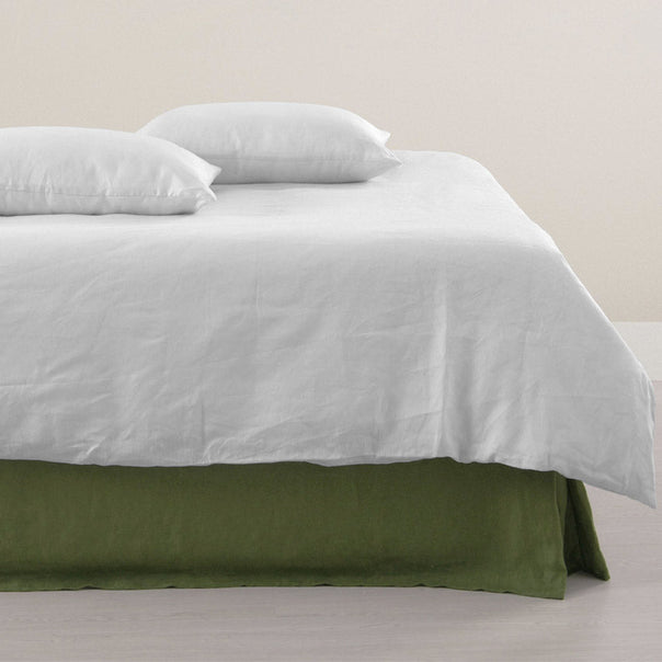 Stonewashed French Linen Valance Range Olive