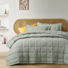 Stonewashed French Linen Coverlet Set Range Sage