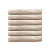 6 Piece Elvire 600GSM Cotton Face Washer Towel Set Buff