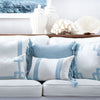 Jacquard Stripe 30x50cm Filled Cushion Sky Blue