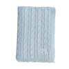 Paloma Cable Knit 130x170cm Throw Rug Sky Blue