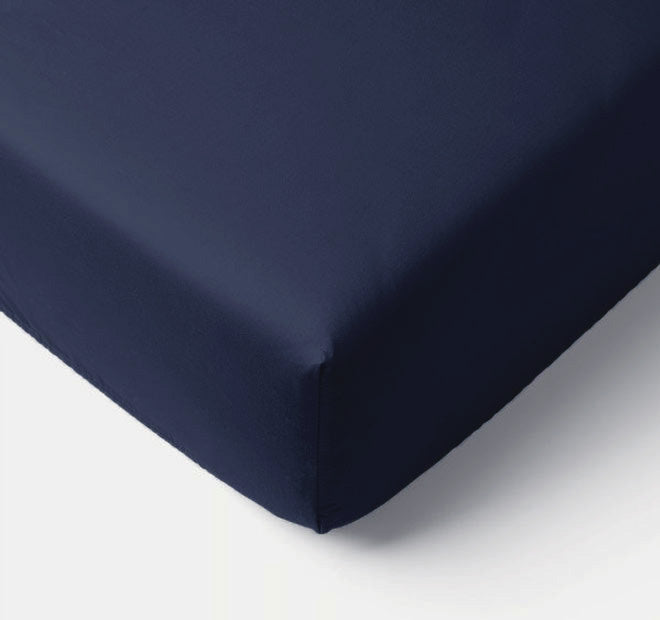Bamboo Eco 400THC Cotton Fitted Sheet Range Navy
