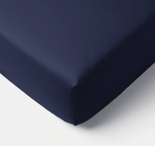 Bamboo Eco 400THC Cotton Mega Fitted Sheet Range Navy