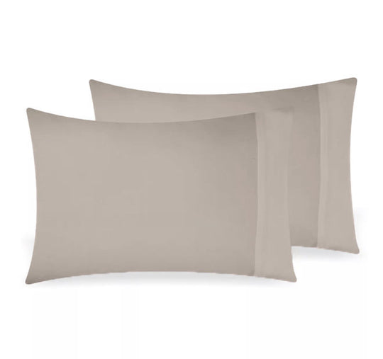 Bamboo Eco 400THC Cotton Standard Pillowcase Pair Stone
