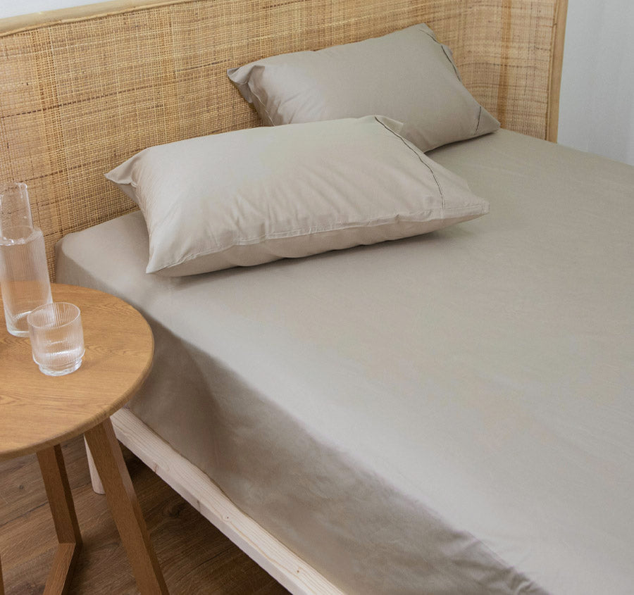 Bamboo Eco 400THC Cotton Mega Fitted Sheet Range Stone