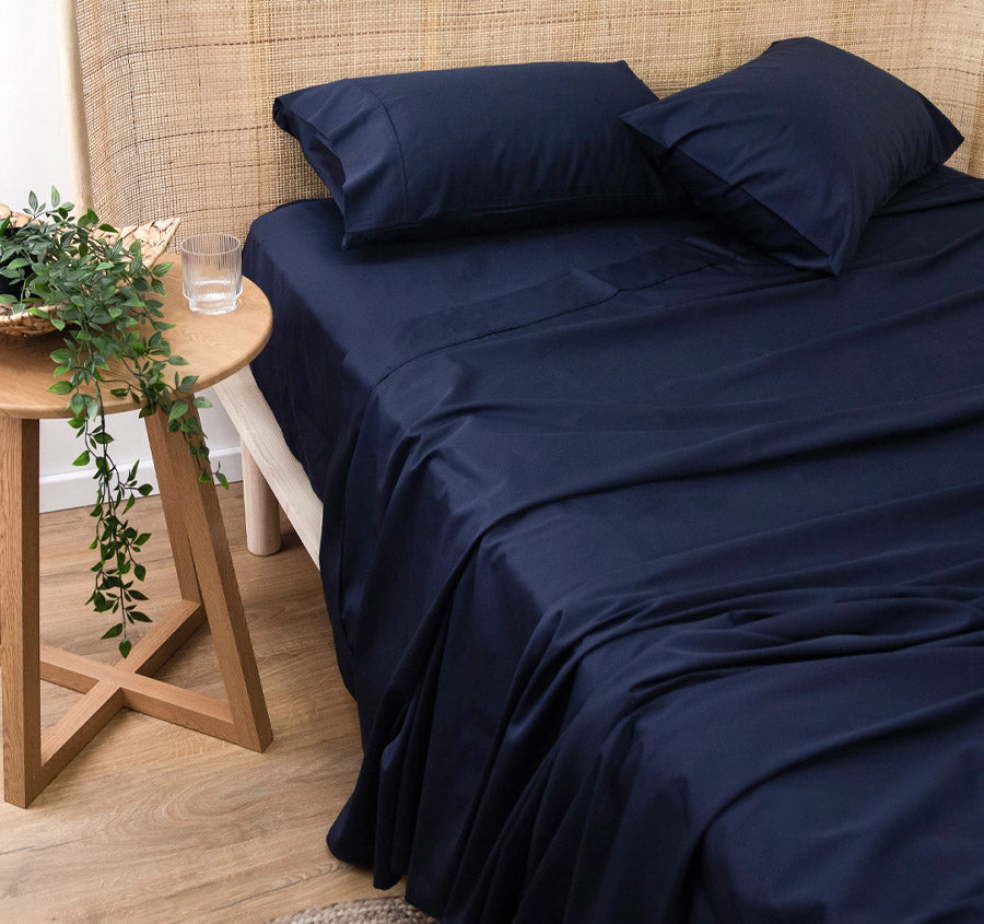 Bamboo Eco 400THC Cotton Mega Sheet Set Range Navy
