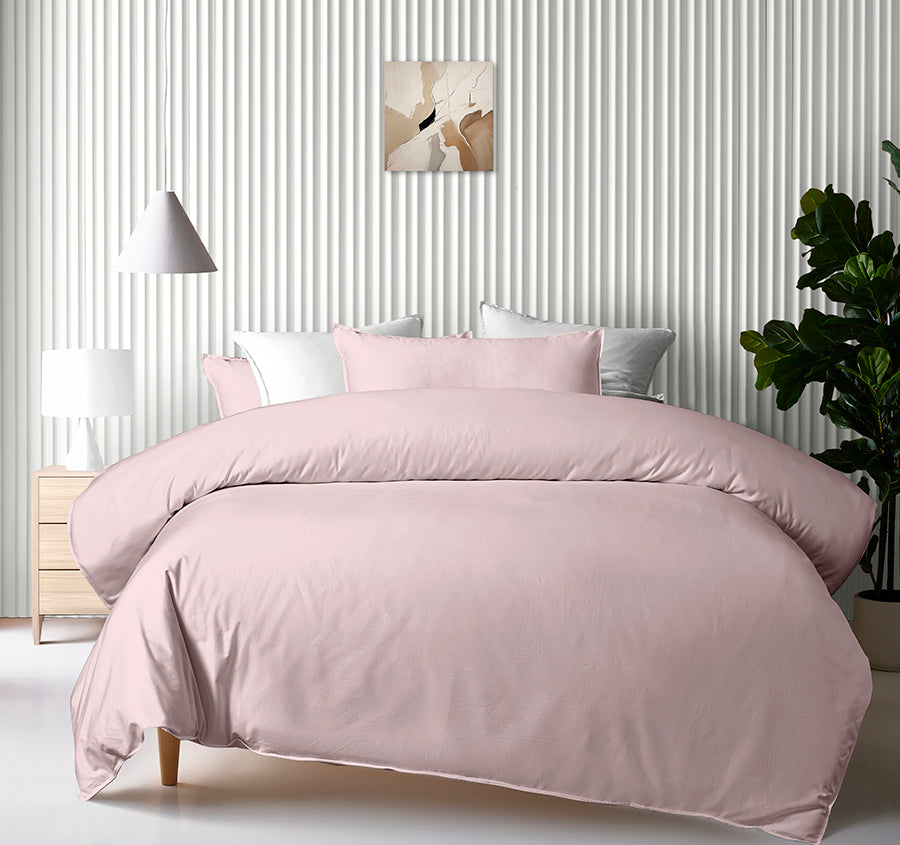 Bamboo Eco 400THC Cotton Quilt Cover Set Range Blush