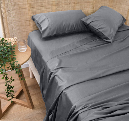 Bamboo Eco 400THC Cotton Mega Sheet Set Range Charcoal