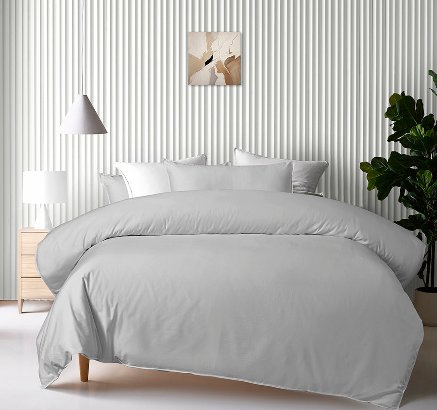Bamboo Eco 400THC Cotton Quilt Cover Set Range Grey