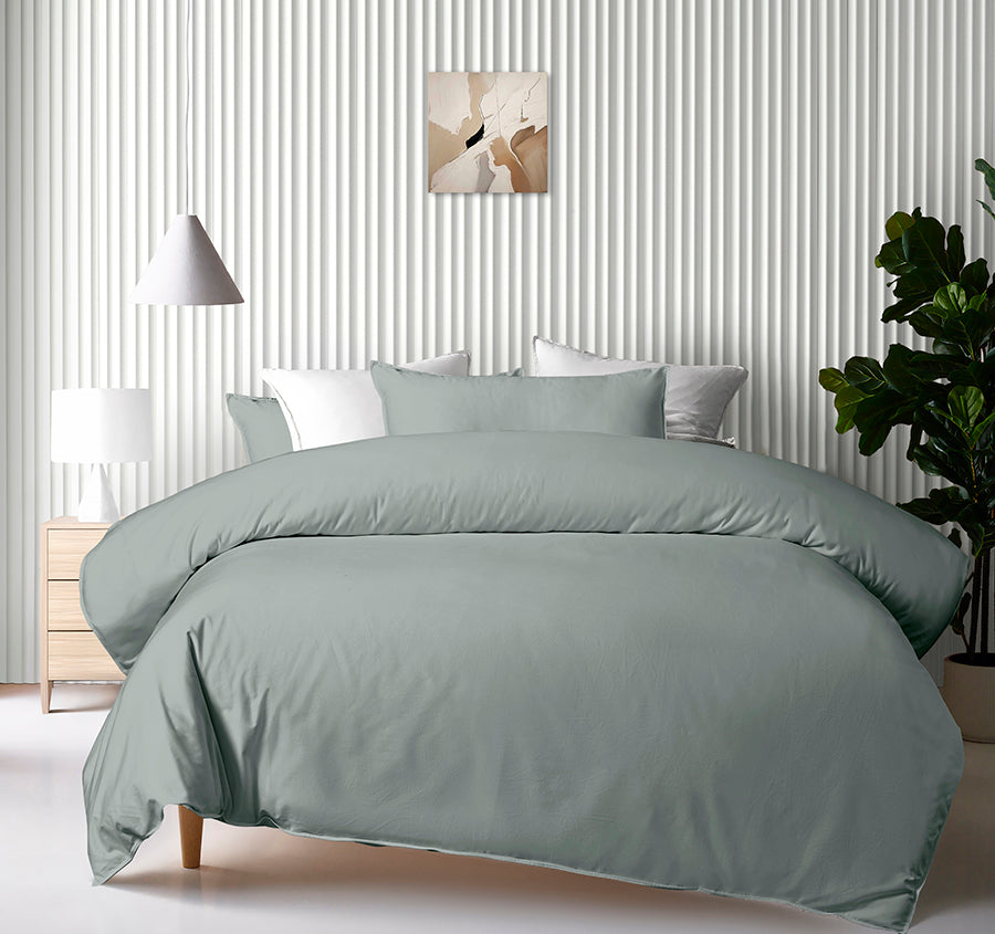 Bamboo Eco 400THC Cotton Quilt Cover Set Range Sage