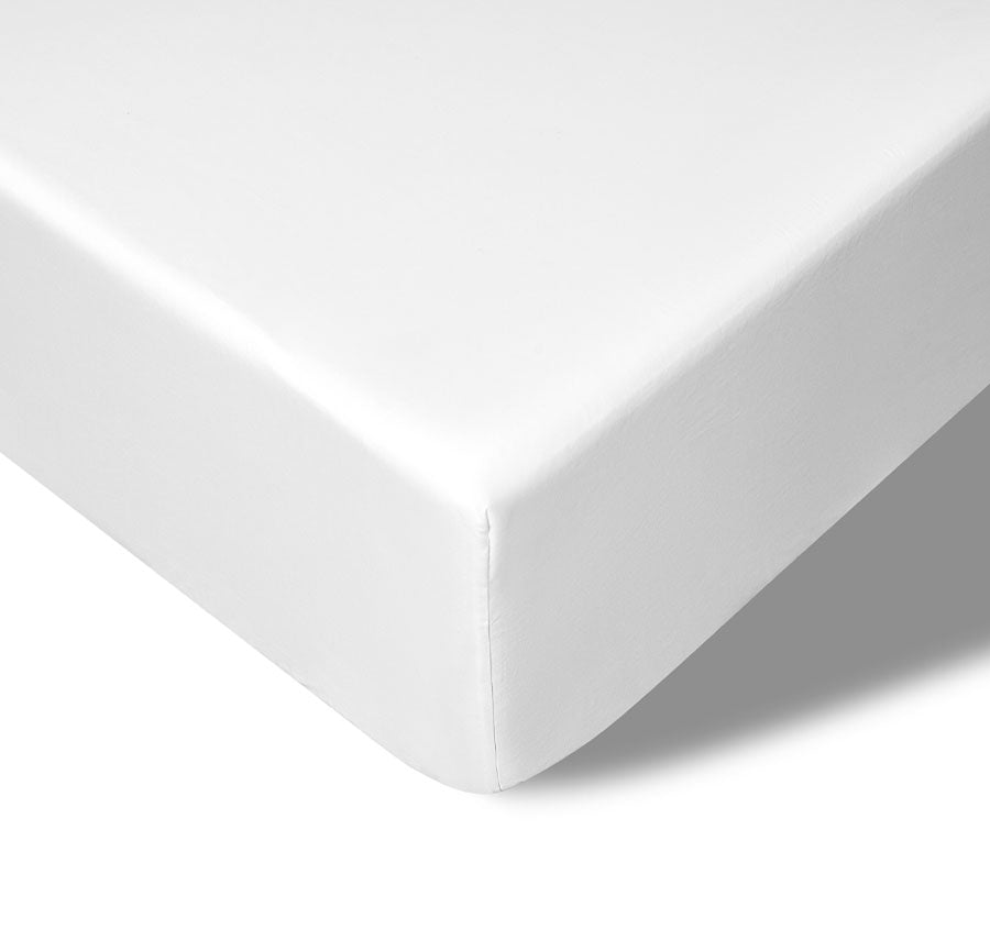 Bamboo Eco 400THC Cotton Fitted Sheet Range White