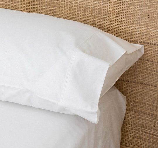 Heavy Hotel Grade 185GSM Cotton Standard Pillowcase Pair White
