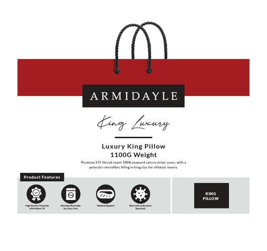 Luxury 1100g King Medium Pillow
