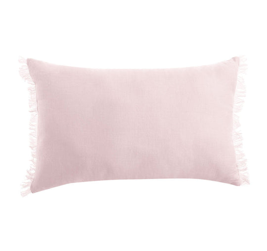 Stonewashed French Linen 35x55cm Cushion Blush