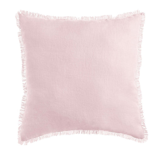 Stonewashed French Linen 55x55cm Cushion Blush