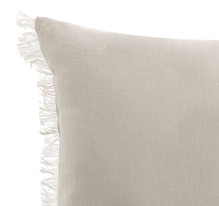 Stonewashed French Linen 35x55cm Cushion Natural