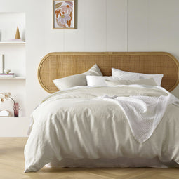 Stonewashed French Linen Quilt Cover Set Range Natural