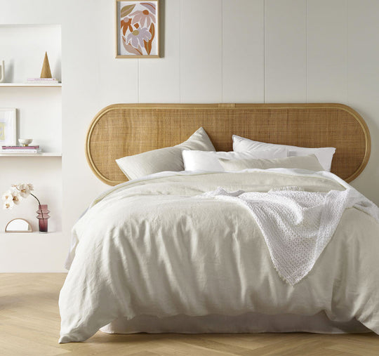 Stonewashed French Linen Quilt Cover Set Range Natural