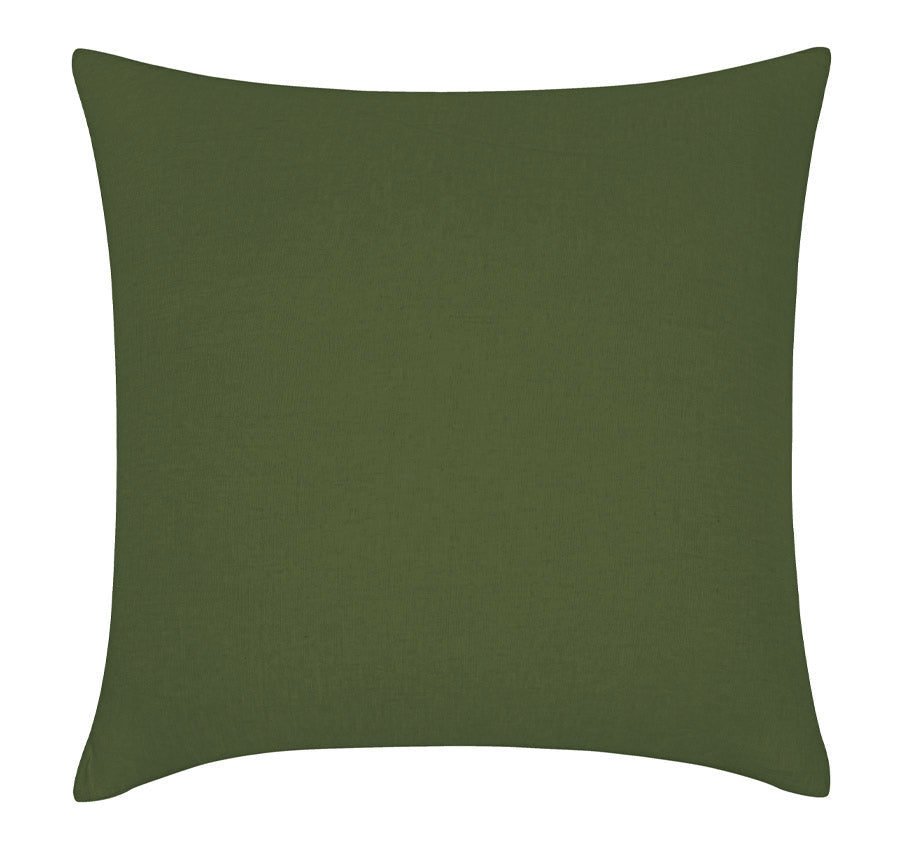 Stonewashed French Linen European Pillowcase Olive