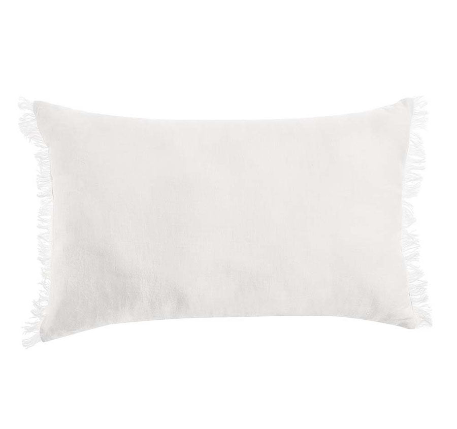 Stonewashed French Linen 35x55cm Cushion White